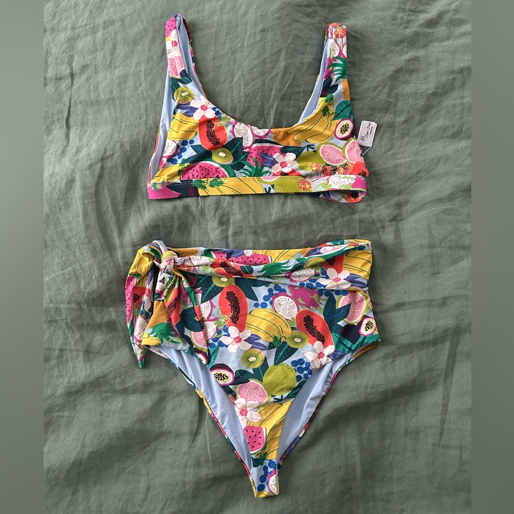 Dippin’ Daisy’s Multicolor Tropical Fruit Print Bikini